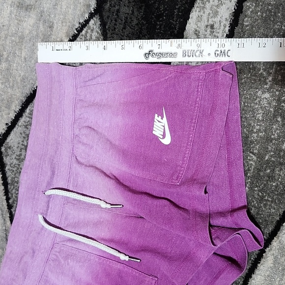 NIKE SWOOSH ATHLETIC PURPLE OMBRE ELASTIC DRAWSTRING SHORTS - Picture 3 of 12